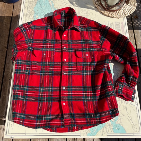 Vintage Heat Keep Red Plaid Fleece Jacket L - Picture 3 of 5